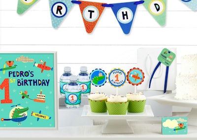 First Birthday for Boys Party Decor Kit