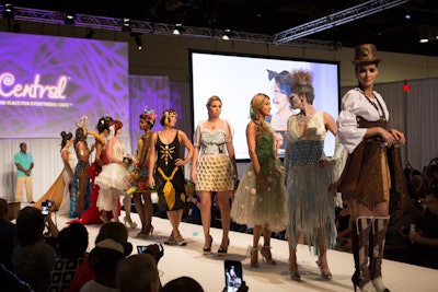 After the fashion show, organizers displayed each of the outfits on mannequins on the show floor.