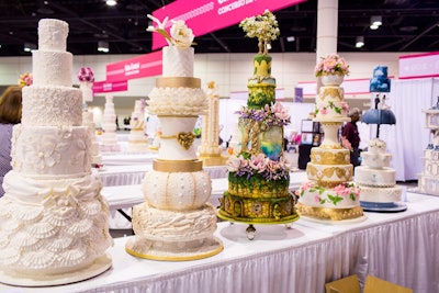 More than 180 professional and amateur bakers entered the cake competition in the categories of wedding, novelty, and floral/shoe.