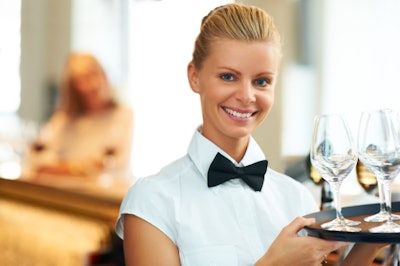 A Creme Team Waitress Serving Wine - Bridal Shower