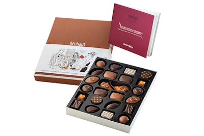 Belgian chocolatier Neuhaus teamed up with Gault & Millau to offer a luxe leather-bound collection of sweets called 'When Neuhaus Meets Single Malt Whisky.' The pralines come with a handy guide for creating pairings with whiskies or other digestives. The 24-piece gift box costs $40, and the 84-piece, $90.