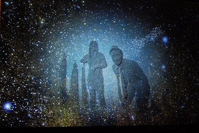 An interactive art installation, which showed guests' figures mapped into the constellations using Kinect technology, offered out-of-this-world entertainment at the Canadian Film Centre's annual gala and auction at the Carlu in February 2012.