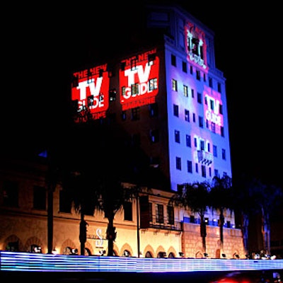 At Social Hollywood, a black wall decorated with a cool LED display shielded a 250-foot-long red carpet from the traffic on Sunset Boulevard at TV Guide's after-Emmy party.