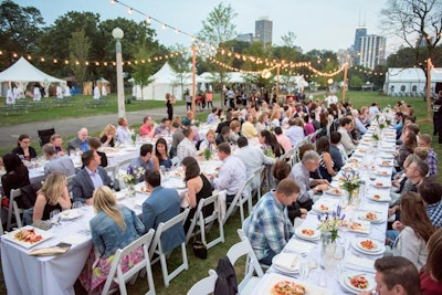 The sold-out 'Feast Under the Stars' took place in Lincoln Park on August 28. The event offered a five-course, locally sourced meal prepared by five chefs affiliated with the event: Graham Elliot, Tony Mantuano, Stephanie Izard, Mindy Segal, and Jimmy Bannos Sr.
