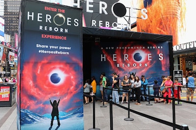LeadDog partnered with NBC for two activations in Times Square to promote the network's new fall dramas Heroes Reborn and Blindspot. The Heroes Reborn activation took place September 12 and 13.