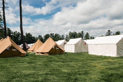 Tents from Outdoors Geeks housed most of the guests, while others slept on bunk beds in the camp's permanent cabins.