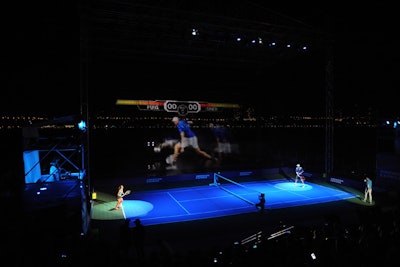 American Express partnered with several agencies to present a hydro-interactive experience at its pre-U.S. Open tennis event, 'Rally on the River,' on August 26 at New York's Pier 97.