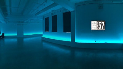 Venue57 - an #AESNYC venue - 9th floor Entrance Gallery with LED lighting and digital branding video screen