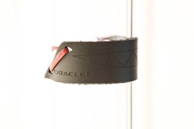 To analyze voice patterns, organizers used a custom app that was built on stack code which utilized two Oracle products: Java and MySQL. The end product was a branded leather bracelet with a laser-cut design.