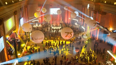 Fabulous overview shot at a corporate anniversary party at Union Station by the best event photography company in Chicago, FAB PHOTO.