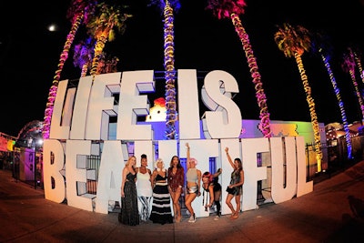 Oversize letters spelled out the name of the festival and served as a popular photo backdrop.