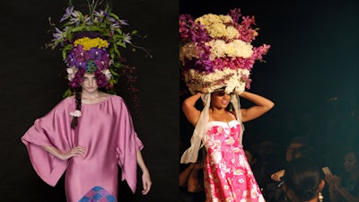 Floral headdresses in action for Village Care New York, 2010 & 2011