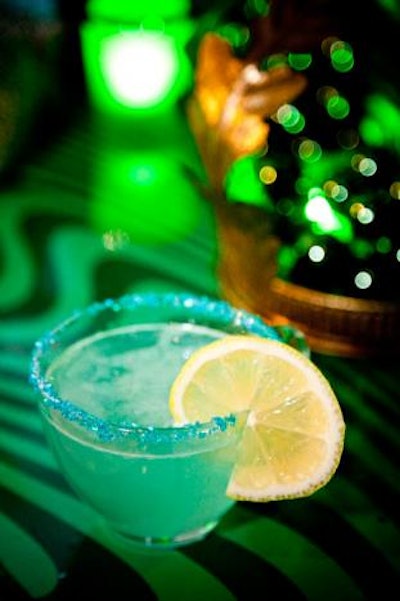 The Turquoise Fairy at the Capital C party included vodka shaken with passion fruit liqueur and fresh lemonade and was rimmed with colorful blue sugar crystals.