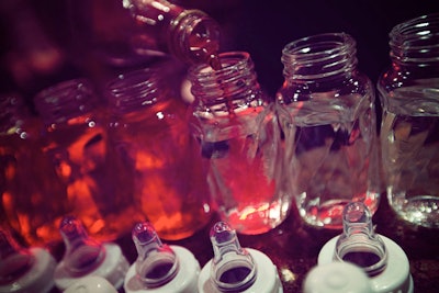 Specialty cocktails were served in Mason jars and baby bottles, another reference to the show.