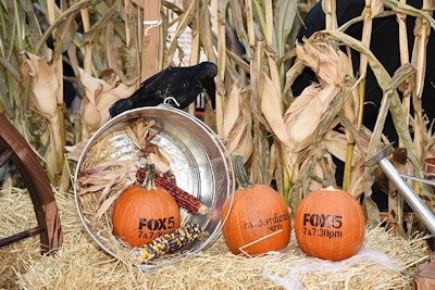 Pumpkins were branded with tune-in information, along with the logo of Union Square Partnership, a partner of the public activation.