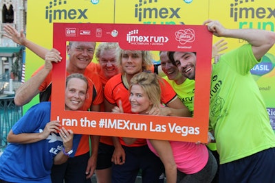 The first IMEXrun Las Vegas drew more than 400 participants for an early morning street circuit, which included a section of the Las Vegas Strip.
