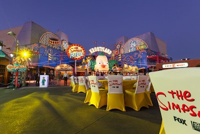 Games and The Simpsons ride were available for guests to experience throughout the evening.