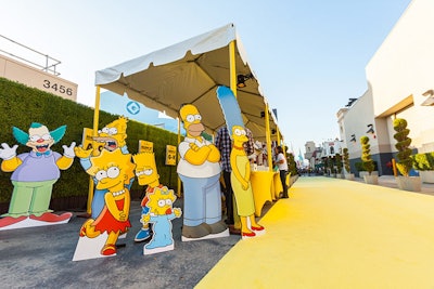 A 150-foot-long yellow carpet led the way into the party.