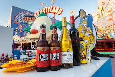 Duff beer, a beverage frequently referenced on the show, was among the drinks on offer.