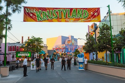 Oversize signage hung overhead.