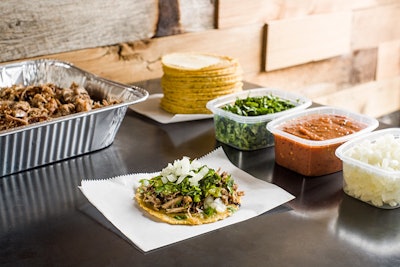 Build-your-own tacos with fresh tortillas and assorted fillings, including carne asada, carnitas, and mushroom, plus toppings and sides, by Otto's Tacos in New York
