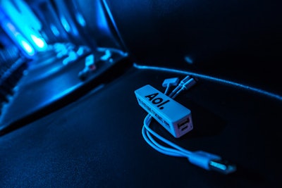 Portable chargers were placed on the seats of the presentation area for attendees.