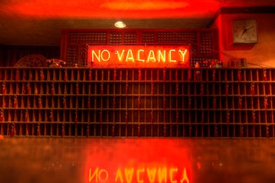 A replica of the show's hotel front desk was on display.