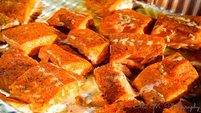 Hot Smoked Salmon, exclusively from Old Blue BBQ.