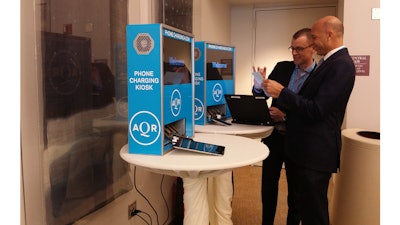 Branded Non Secure Cell Phone Charging Stations in Use