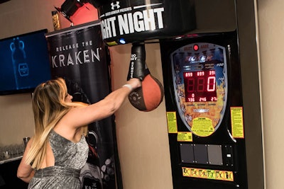 Guests could test their strength with a speed bag machine at the V.I.P. reception.