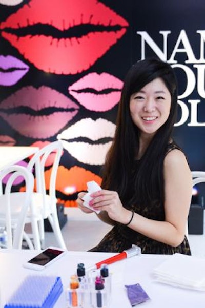 In the 'Name Your Color' section, guests could select a color and have it made into a lipstick in front of them using a 3-D lipstick printer from Mink founder Grace Choi. Guests then gave the color a name and had custom labels printed out.