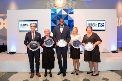 The night's honorees were (pictured, left to right) Bill Homan, Carolyn Peachey, André Wells, Carla Hargrove McGill, and Lisa Block.