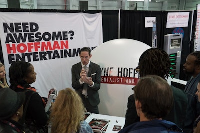 Attendees were intrigued with mentalist Wayne Hoffman, one of the exhibitors on the expo floor.