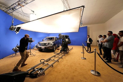Inside Nissan’s mobile movie studio, directors coached visitors in their role as “Agent 23” in a series of short scenes that were edited into a one-minute movie trailer.