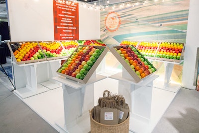 More fruit was found at the Diffa Farmer's market from Steelcase by Nelson. The whimsical installation invited guests to take home bags of fresh produce.