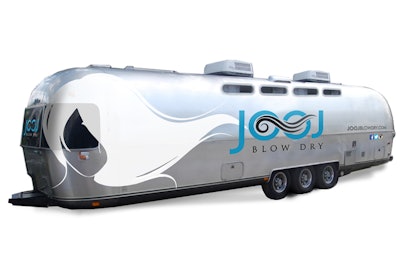 In November 2015, JOOJ Blow Dry launched a mobile beauty experience based in Chicago's North Shore. Customized Airstream trailers visit corporate offices, hotels, private residences, and events around the city, providing on-site services like shampoos, blowouts, updos, and braids. Each Airstream is equipped with four stations where clients can get beautified without a trip to the salon. Pricing starts at $48.