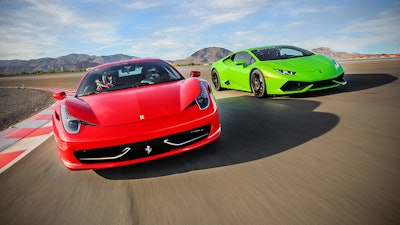 Experience the thrill of driving exotic cars on a racetrack in Las Vegas!