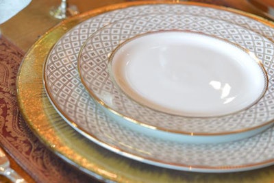 Monarch Event Rentals recently introduced new place settings, including the Marcella gold dinner plate ($1.75) and salad plate ($1.50), which can be paired with a luxe gold glass charger ($5.75). Items are available for rent in Austin and the surrounding areas.