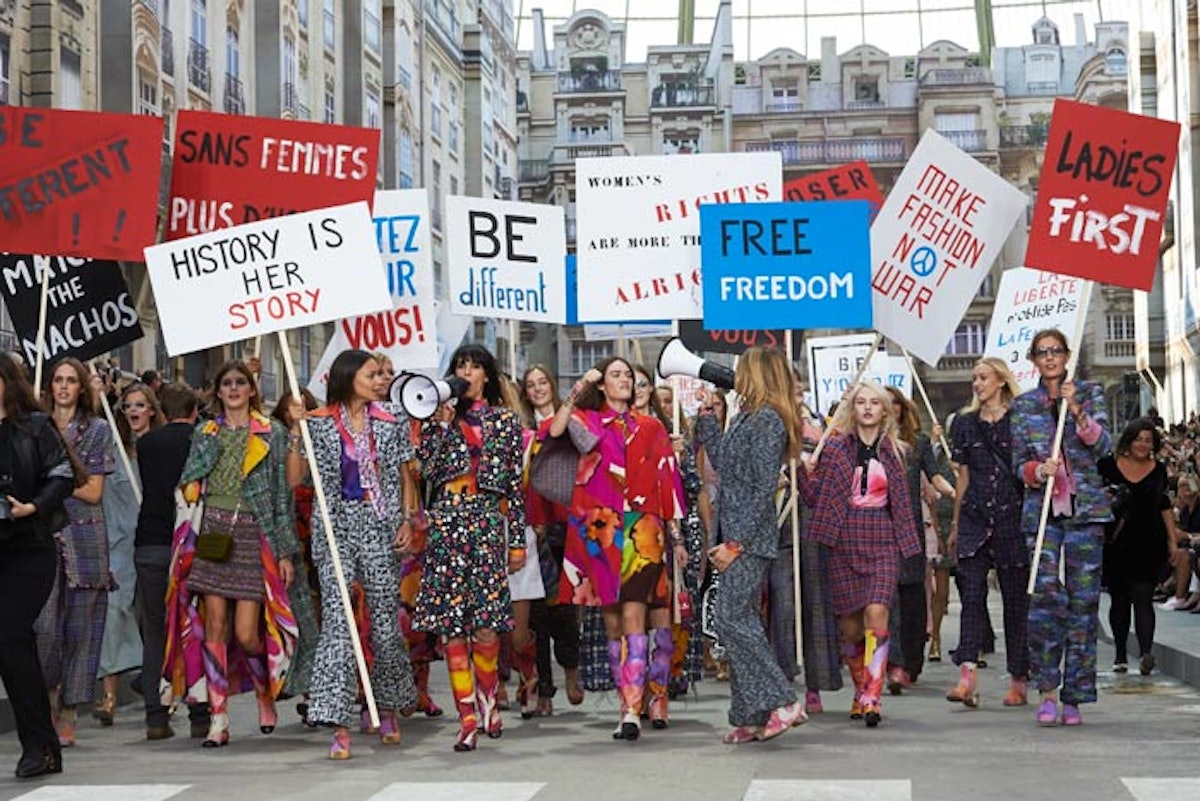Scenes From Paris Fashion Week Chanel s Protest Kenzo s Avatar