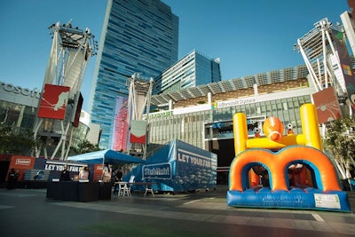 Giant inflatables were among the all-ages activities offered to the crowd.