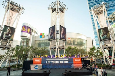 The event brought stadium-style seating to L.A. Live, encouraging spectators.