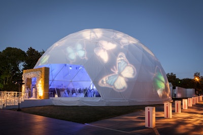 Todd Events' new Dome Tent is a one-of-a-kind geodesic structure, measuring 7,800 square feet with capacity for as many as 500 people for seated dinners or 700 for cocktails. The customizable, temporary dome consists of a white powder-coated steel frame covered with a white PVC skin and a transparent panel for entrances, making it perfect for performances and light-and-video displays. It is available for rental in the continental United States and is limited to two rentals annually. Pricing starts at $145,000.