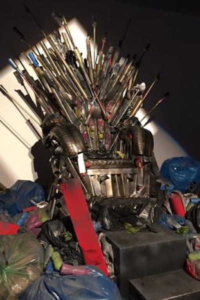 Another installation was a throne—inspired by the iron throne in Game of Thrones—made out of various pieces of trash. The chair was the event's most popular photo op.