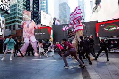 LG celebrated the launch of its Twin Wash and SideKick with a performance that included 16-foot puppets.