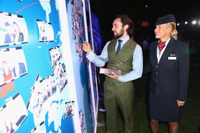 Variety and British Airways hosted a Los Angeles event in 2013—at a $30 million private manse—meant to celebrate the publication's “10 Brits to Watch” feature as well as the airline's nonstop service between Los Angeles International Airport and Heathrow Airport on the A380. In the photo op area, guests could highlight the destinations they most wanted to visit by pinning their image to a map board.