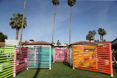'At Coachella, it can be hard to get attention over the cacophony of event offerings. But for PopSugar and ShopStyle's Cabana Club hotel takeover of the Avalon Palm Springs, a dramatic art installation made from multicolor neon ribbon was both a cool way for the party to distinguish itself visually and a serious selfie backdrop for social media message proliferation. The piece was a collaboration with Las Vegas' Life Is Beautiful festival.' —Alesandra Dubin, West Coast editor