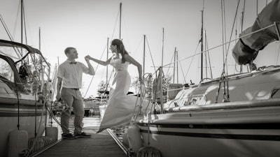 A Perfect Sailboat Elopement And Now Off To The Reception