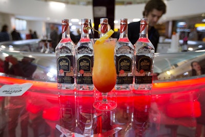 Tequila Sunrise cocktails, which consist of tequila, orange juice, and grenadine syrup, were the main attraction at the pop-up plane event.