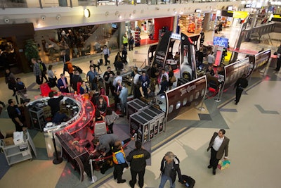 Air Hollywood built a lounge from repurposed aircraft parts at J.F.K. International Airport as an homage to the Rolling Stones' touring plane. Holiday travelers can sample the special edition tequila at the pop-up event until December 30.