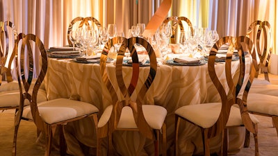 Delight guests with the curvaceous Truffaut dining chair, available in rose gold.